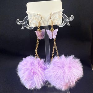 Earplug Earrings (Purple Puff)