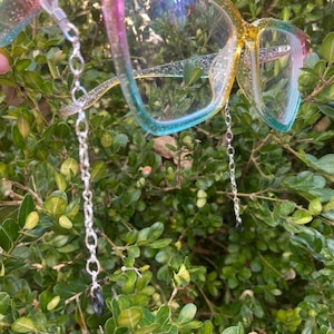 Ohrstecker Brillenkette silber