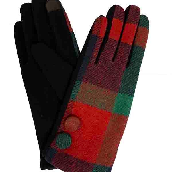 Plaid / Houndstooth Touchscreen Gloves Stretchable, Cotton Blend