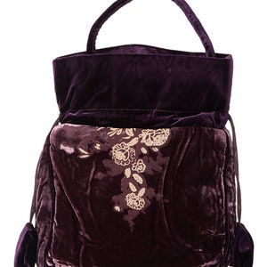 Women&#39;s Vintage Floral / Leaf / Paisley / Damask Velvet / Abstract Velvet Drawstring Bucket Bag & Pouch
