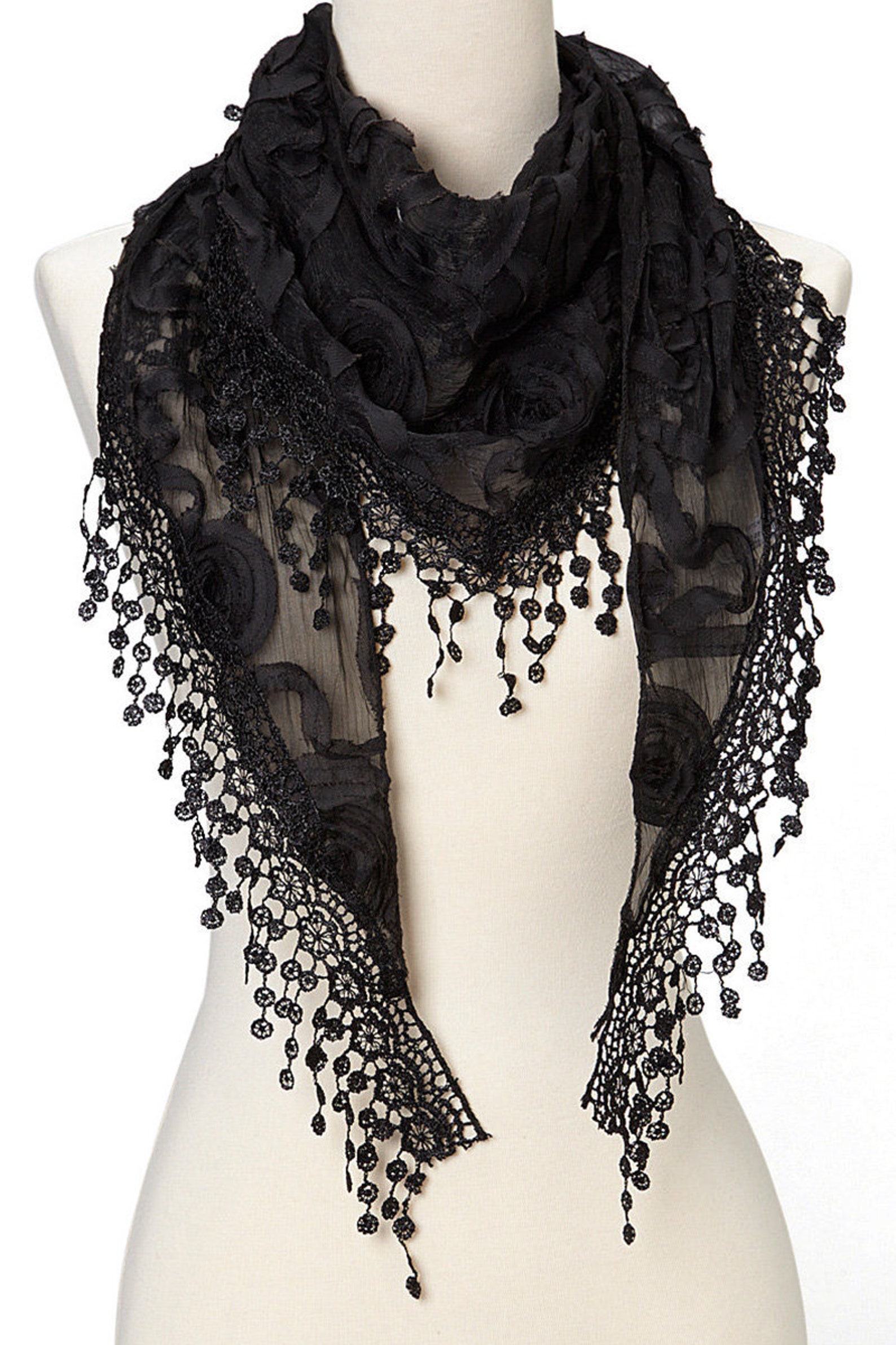 Women Lightweight Flower Lace Silk Scarf Knit Fringe Scarf for Etsy Women Lightweight Flower Lace Silk Scarf Knit Fringe Scarf for Etsy