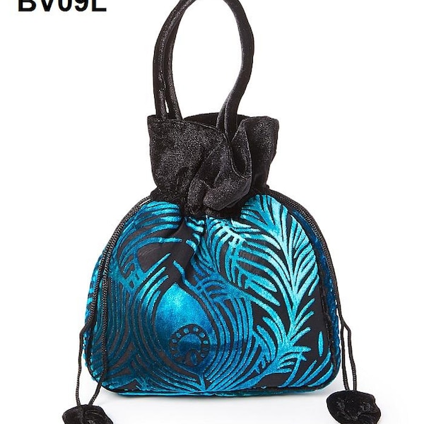 Women's Vintage Floral / Leaf / Paisley / Damask Velvet / Abstract Velvet Drawstring Bucket Bag & Pouch