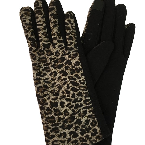 Animal Print Touchscreen Gloves, Stretchable