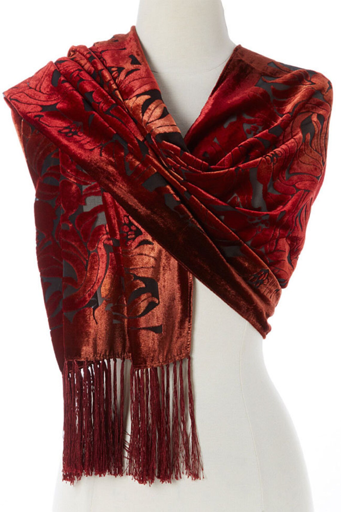 Women's Vintage Velvet Silkblend Scarf Tide Dye Style Etsy