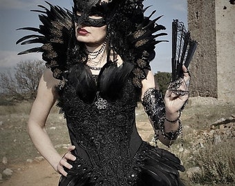 RAVENIA Outfit Gothic Dark Raven Costume Ooak