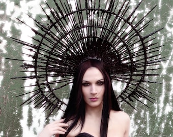 ELEUSIS Gothic headdress, headpiece spikes, Halo Crown, WGT