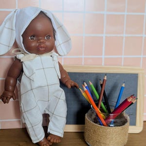 Minikane Overalls & Hat | 13 inch doll overall | Handmade doll clothes | 34 cm doll clothes