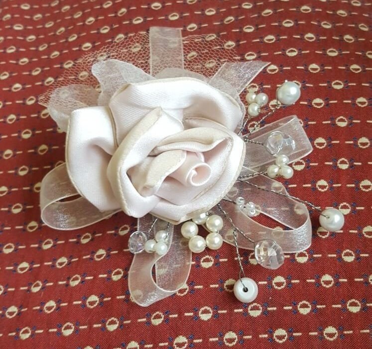 Pin on Corsage. Wedding brooches and corsages. Fabric flower Etsy