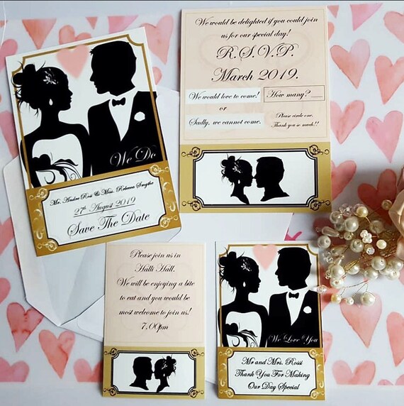 Wedding Invitations Romantic Wedding Invitation Templates Etsy