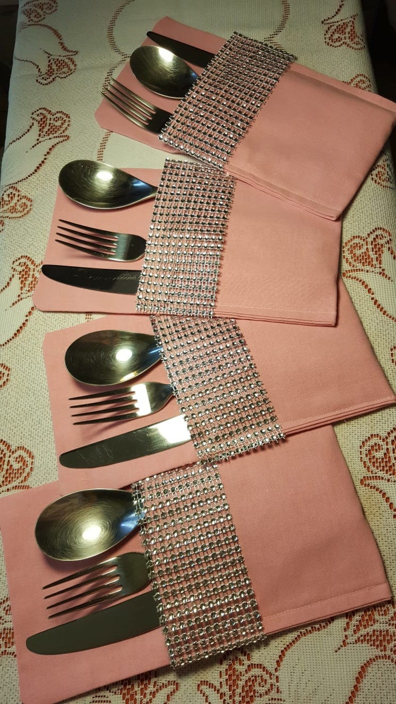 Set of 10 Silverware Holders Fabric Cutlery Pouches Etsy