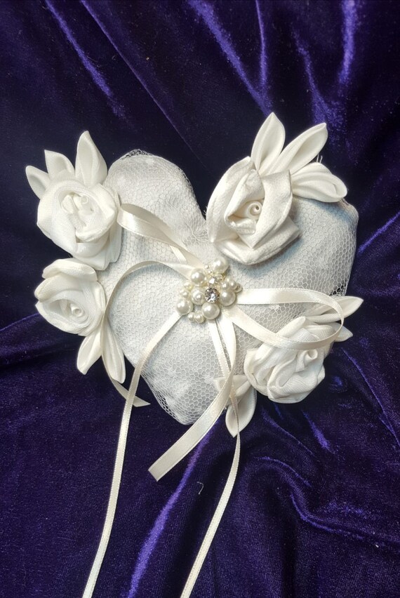 Heart Shaped Wedding Ring Pillow Heart Ring Bearer Pillow Etsy