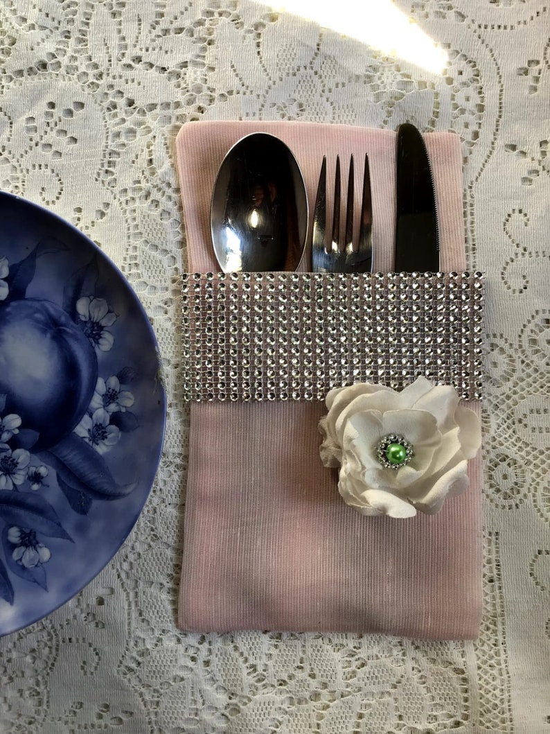 Set Of 10 Silverware Holders Fabric Cutlery Pouches Etsy UK