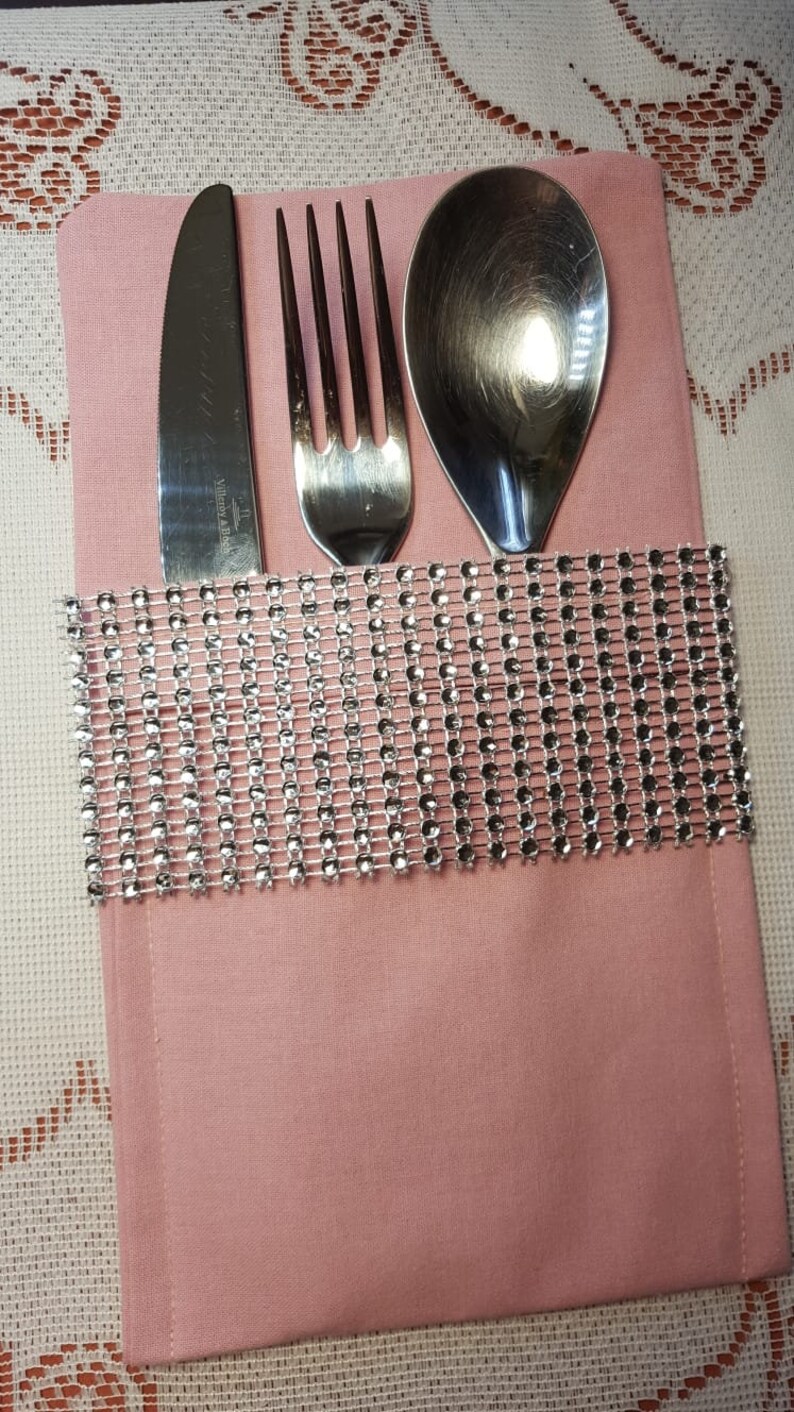 Set of 10 Silverware Holders Fabric Cutlery Pouches Etsy