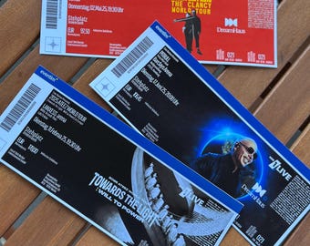 Biglietti ricordo decorativi personalizzati per concerti personalizzati