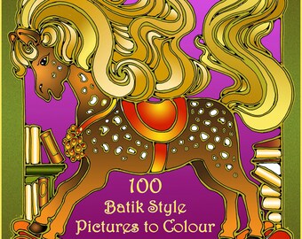 100 Batik Style Pictures to Colour