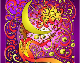 Fantasy Pictures to Colour, 62 original pictures to print out in US Letter Format