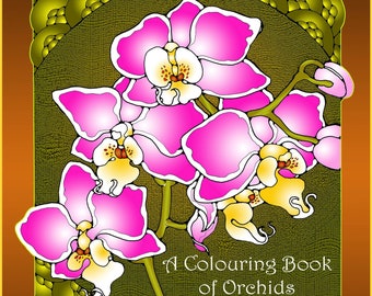 A Colouring Book of Orchids in US Letter Format, 42 pictures to print out and colour