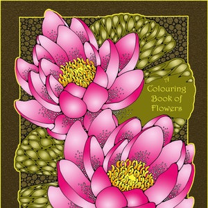 Flowers to Colour, 62 páginas diferentes para imprimir en formato carta estadounidense