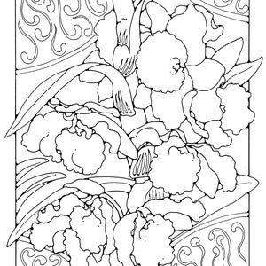 A Colouring Book of Orchids, 42 different pages to download and print out. image 9