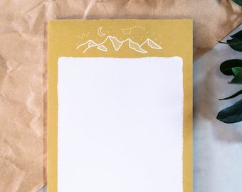 Mountain + Stars Blank Notepad | The World Is Full Of Beauty