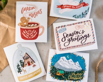 Christmas Card Bundle | 5 different cards!