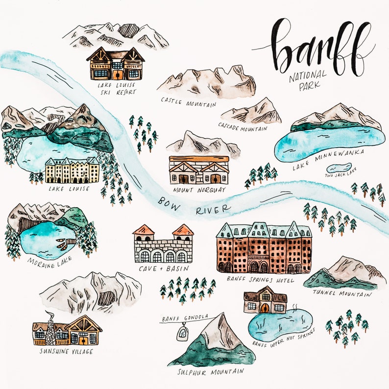 Banff Map Print Map Print Parks - Il 794xN.1496022336 Mozf