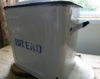 Retro tin and enamel bread box