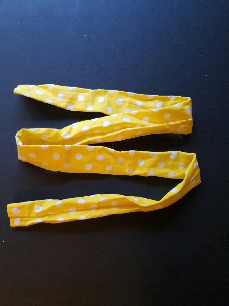 Yellow and White Polka Dot Headband