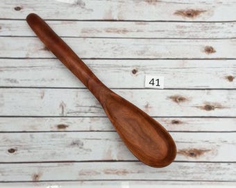 Choke Cherry Wooden Spoon 11 1/2" – Handcrafted Cooking Utensil, Rustic Natural Wood Kitchen Tool