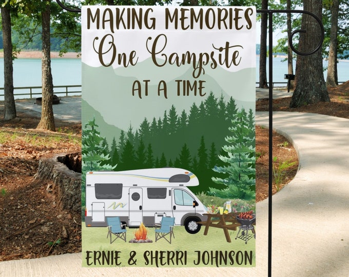 Personalized Camping Flag - Best Gift Idea For Camping Lovers - Making Memory One Campsite At A Time main image 0