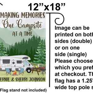 Personalized Camping Flag - Best Gift Idea For Camping Lovers - Making Memory One Campsite At A Time main image 1