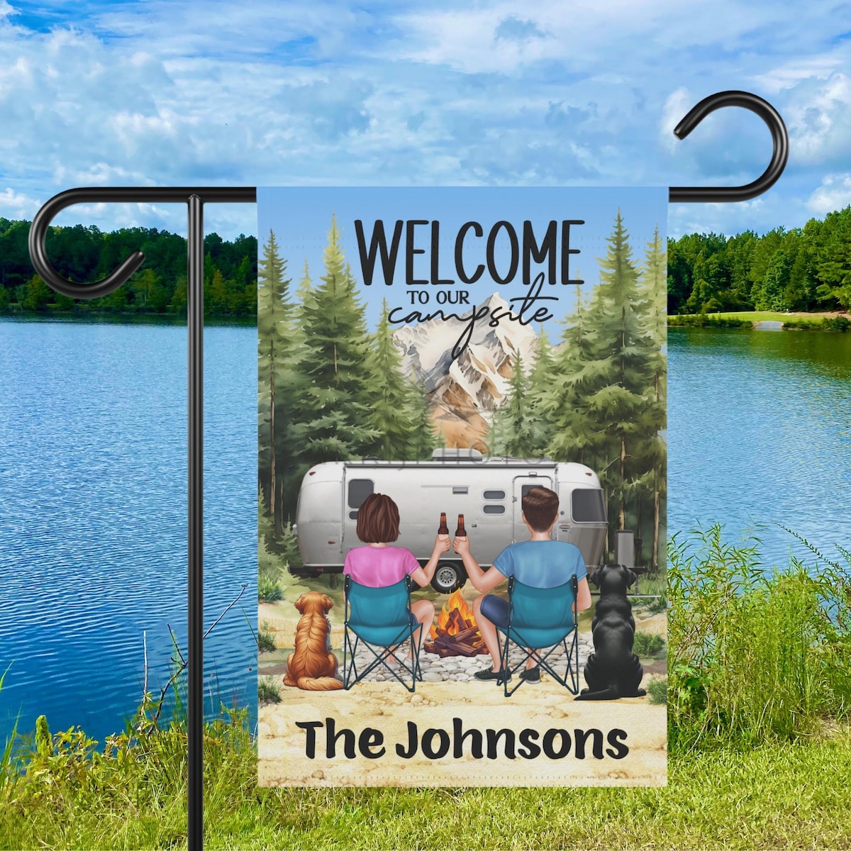 Welcome to Our Campsite Flag, Personalized Camp Banner - Etsy