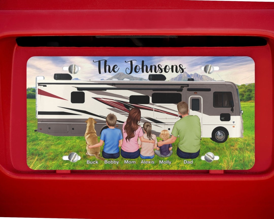 Custom Vanity Plate for Campers Personalized RV License Plate Family