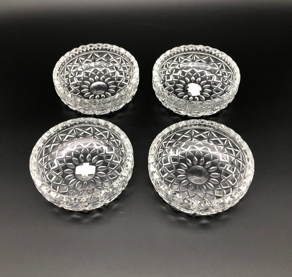Kristal Zajecar 24 Lead Crystal Coasters Yugoslavia Set of 4 Etsy