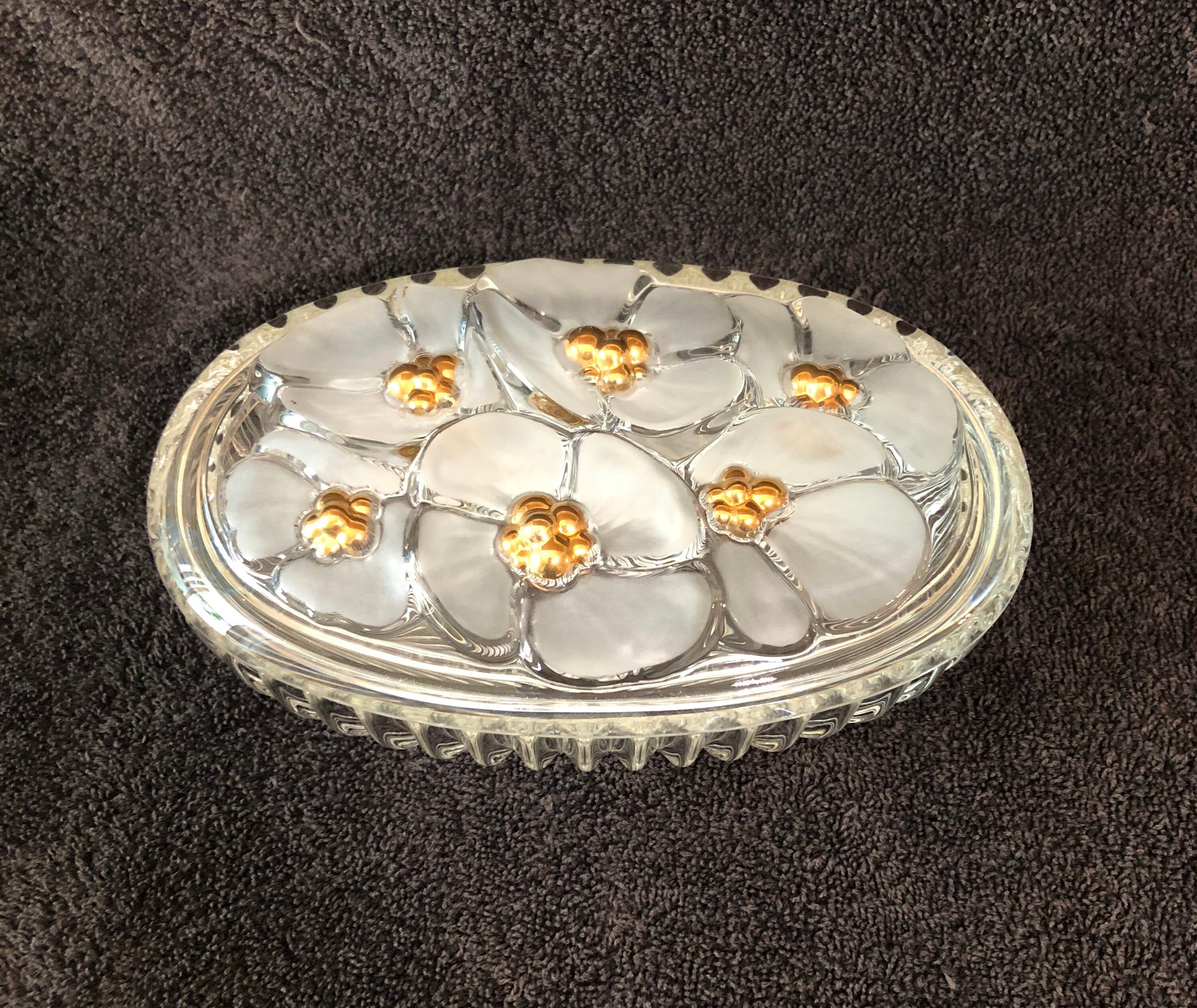 Mikasa Crystal Trinket/Candy Dish w/Lid Etsy