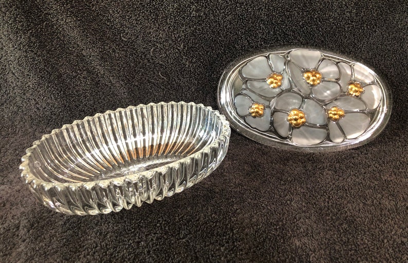 Mikasa Crystal Trinket/Candy Dish w/Lid Etsy