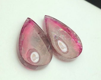 Natural Tourmaline Pair: 12 Carat, 17mm, Afghanistan Origin