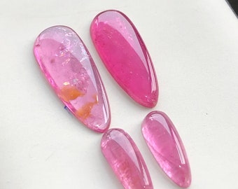 Pares de cabujones de turmalina rosa fuerte 18,70 quilates