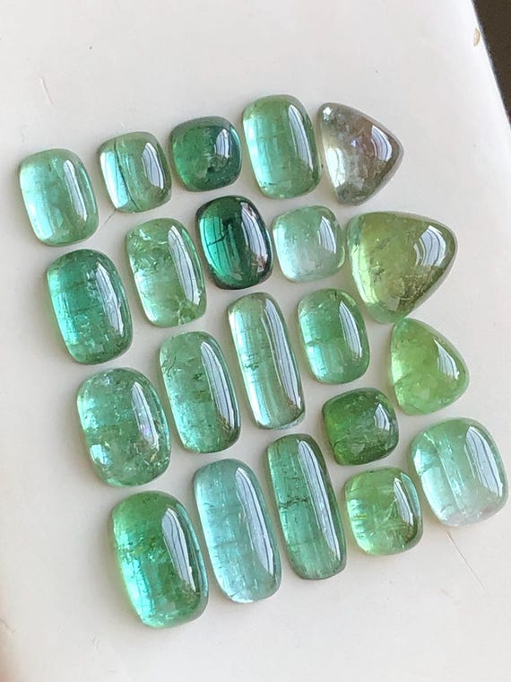 Bluish green tourmaline cabochons lot gemstone for jewellery making 45 carats