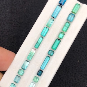 16.90 carats Blue and green tourmaline lot flat back origin Afghanistan