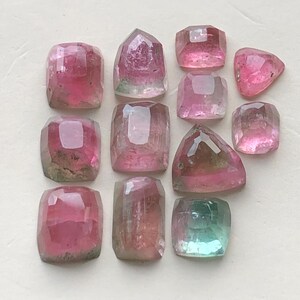 31.90 carats Pink tourmaline rose cuts lot flat back