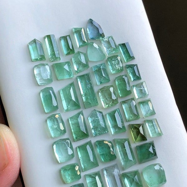 Mint green tourmaline rose cut lot 33.40 carats