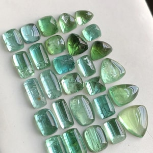 30 carats Green tourmaline cabochons lot flat back origin Afghanistan