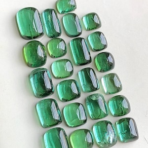 34.60 carats Green tourmaline cabochons lot flat back origin Afghanistan