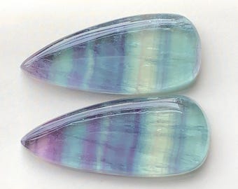 Fluorite cabochons pair 46 carat