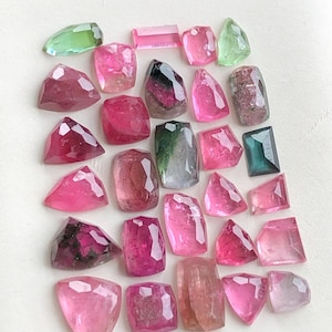 37 carats pink tourmaline rose cut lot