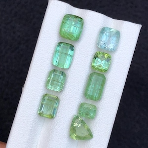 17.55 carats Green faceted tourmaline lot