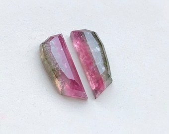 8 Carat Afghan Tourmaline Pair: Hand Cut Loose Gemstones, 17mm