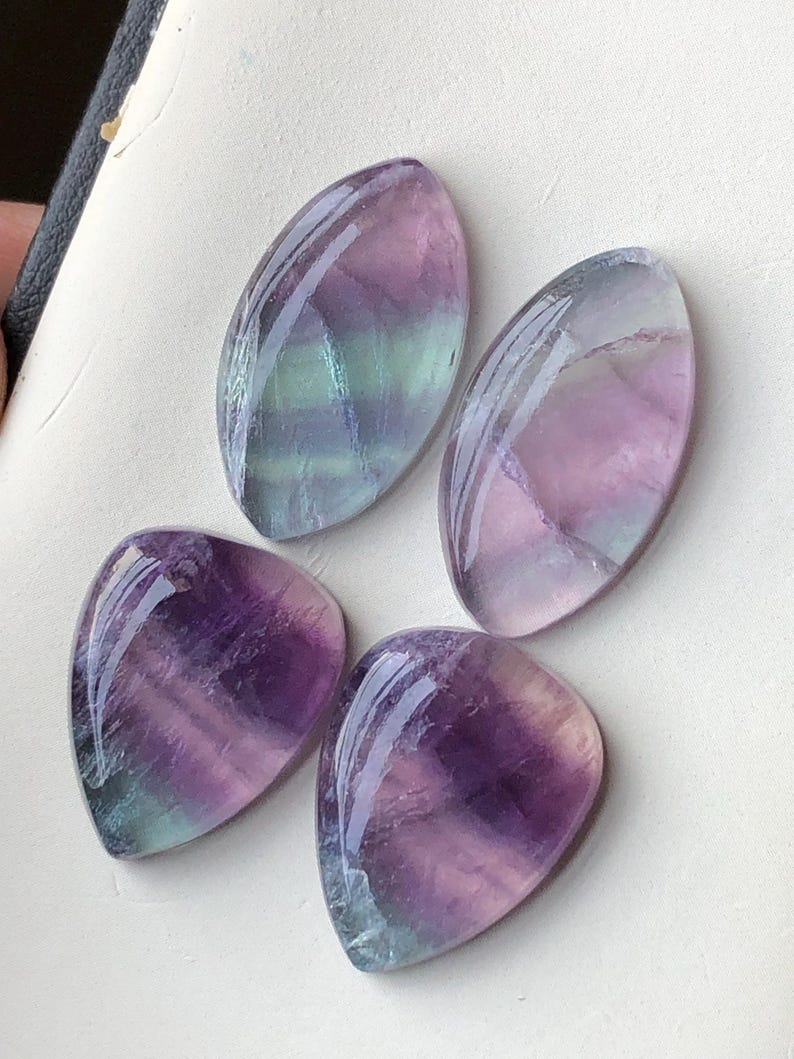 Fluorite pairs cabochons 50 carats image 10