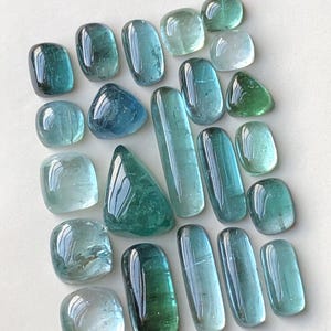 31.70 carats Top open blue tourmaline cabochons lot origin Afghanistan